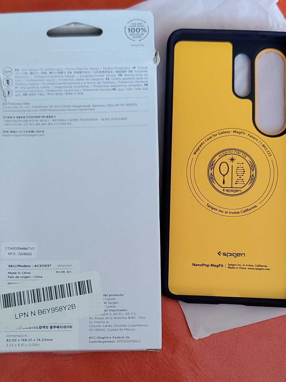 Galaxy S26 Ultra Spigen NanoPop MagFit Yellow with Black Bumper Phone Case